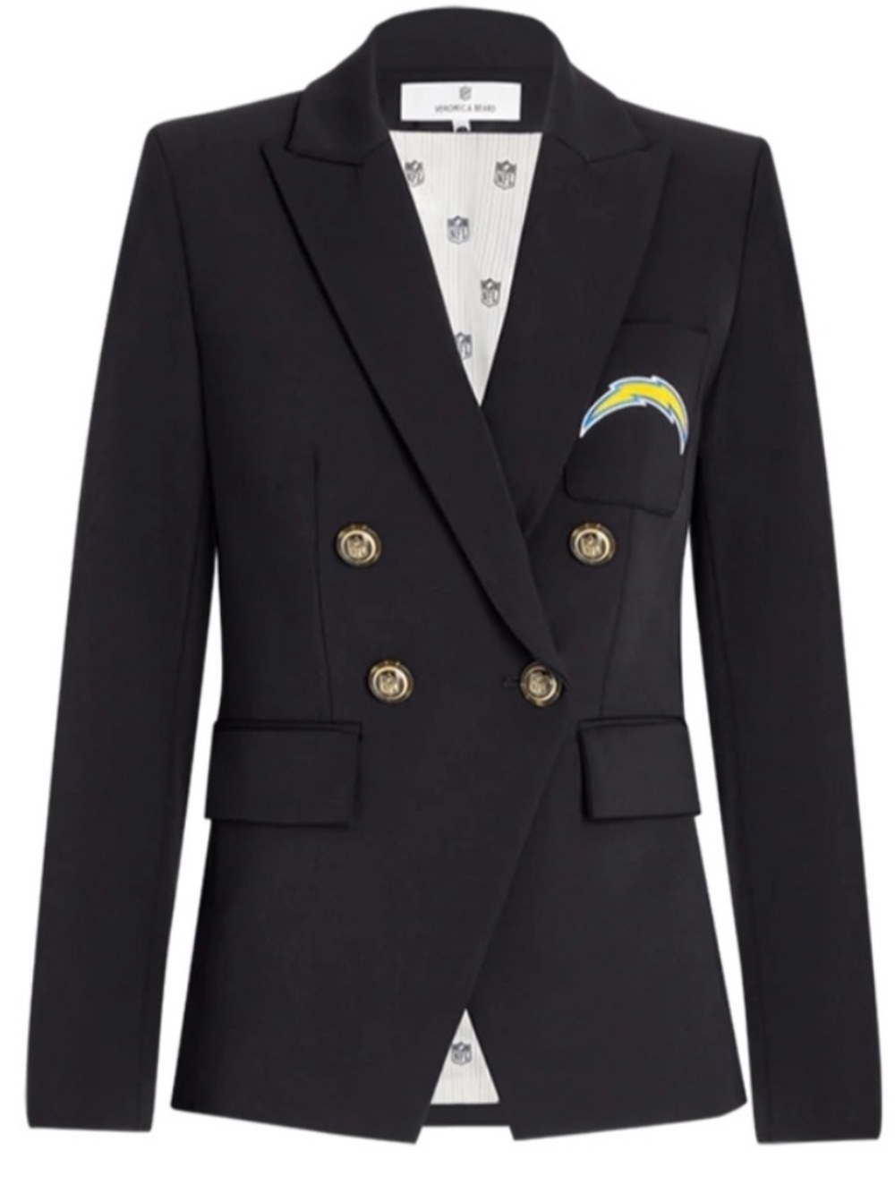 $698 Veronica Beard black NFL MVP Los Angeles Chargers Dickey Jacket Sz 2
